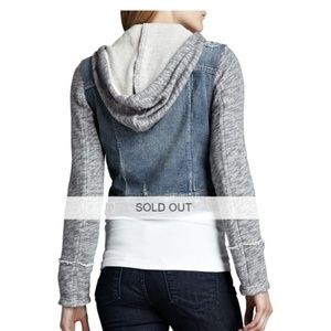 Free People Jackets & Coats - Free People Denim and Knit Hoodie Jacket Free People Jackets & Coats - Free People Denim and Knit Hoodie Jacket